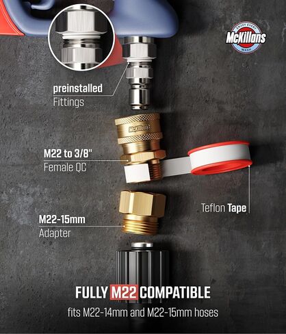 McKillans® Swivel Gun Pro - Swivel High Pressure Water Handle with 3/8" Male Plug and 1/4" Quick Connector Coupler - Power Washer Gun Compatible with Foam Cannon - Nozzle Tips Holder in Saudi Arabia