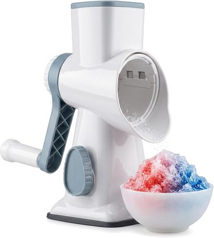 Ice Shaver,Manual Snow Cone Machine,Maker for Slushes,Suction Base Safe | Grind frozen cubes with 16 Steel Blades, easy crank no battery, stable grip on smooth counters, rinse clean, safety guard in Saudi Arabia