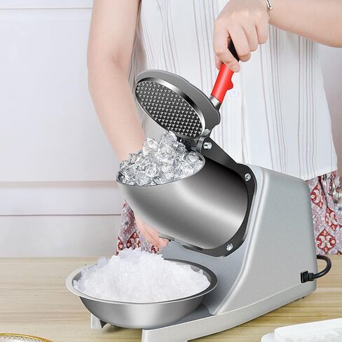OKF Ice Shaver Prevent Splash Electric Three Blades Snow Cone Maker 380W Stainless Steel Shaved Ice Machine 286lbs/hr Home and Commercial Ice Crushers with Ice Pick (Silver) in Saudi Arabia