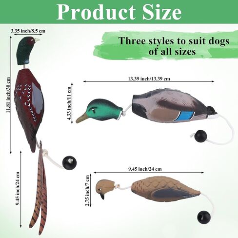 2Pcs/3Pcs Duck Dummy Dog Pheasant Toy for Outdoor Training Tools Bumper Retriever Dead Dummy Floating Mallard Recognition Trainers Toy (Duck Pigeon Chicken) in Kuwait