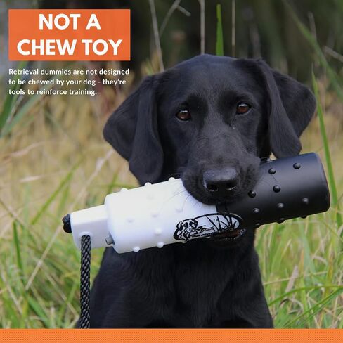 3" Canvas Dog Training Bumper – Retrieving Dummy for Retriever & Hunting Dog Training – Floating Water Dummy with Throw Rope – Orange & White in Kuwait