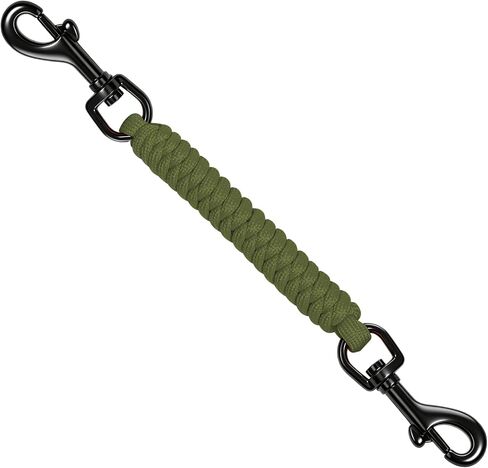 Prong Collar Safety Clip, Handmade Backup Safety Strap, Double-Ended Clip Leash Connector, Suitable for Dog Harnesses, Prong, Pinch Collars (Black) in Saudi Arabia
