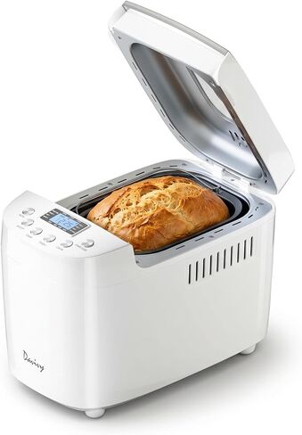 Davivy 3LB Bread Maker, 15 Preset Programs with 4 Quick Mode, 15H Delay Timer & Keep Warm, 3 Loaf Sizes & 3 Crust Shades, Gluten-free, Homemade Bread, Dough, Cake, Yogurt & Jam in Saudi Arabia