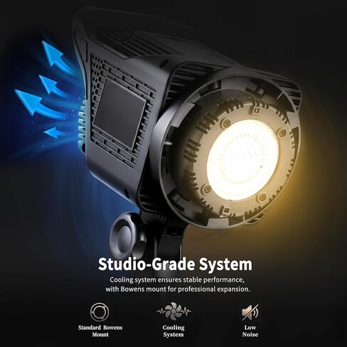 Niceveedi Softbox Lighting Kit, 2700-6500K LED Photography Lighting with 16.5" Quick-Release Softbox/Bowens Mount/Cooling System/Remote/Tripod, 90W Video Light for Video Recording/Streaming/Portraits in Saudi Arabia
