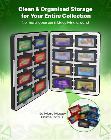 MTEZIZ GBA Game Case for Game Boy Advance, Holds 16 GBA Game Cartridges | Shockproof Silicone Slots with Magnetic Clasp, Anti-Fall Portable Travel Storage Box for GBA Collectors & Retro Gamers in Saudi Arabia