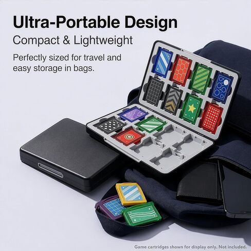 GBA Cartridge Case Holds 16 Cartridges for Game Boy Advance Cartridges, Magnetic Game Storage Card Case with Soft Silicone Slots for GBA, Portable Travel Organizer Storage Box for GBA Collectors in Saudi Arabia