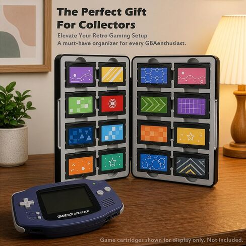 GBA Cartridge Case Holds 16 Cartridges for Game Boy Advance Cartridges, Magnetic Game Storage Card Case with Soft Silicone Slots for GBA, Portable Travel Organizer Storage Box for GBA Collectors in Saudi Arabia