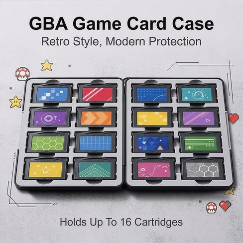 GBA Cartridge Case Holds 16 Cartridges for Game Boy Advance Cartridges, Magnetic Game Storage Card Case with Soft Silicone Slots for GBA, Portable Travel Organizer Storage Box for GBA Collectors in Saudi Arabia
