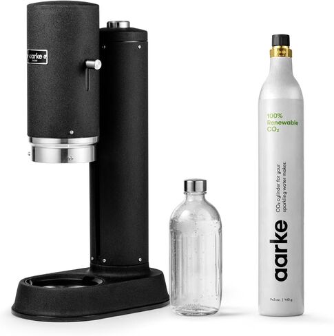 Aarke Carbonator Pro - Premium Sparkling Water Maker, Stainless Steel | Professional Grade, Dishwasher Safe Glass Bottle Included, Stainless Steel, Cordless in Kuwait