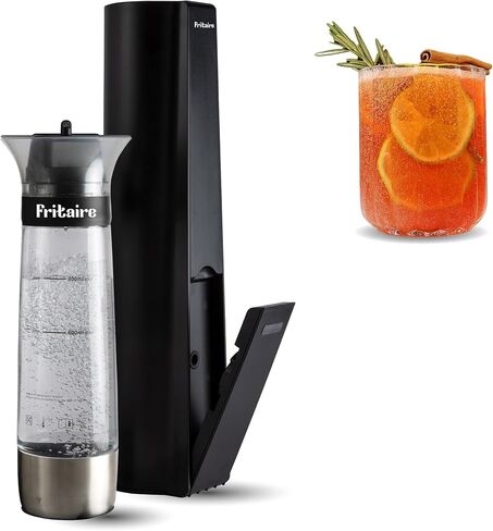 The Fritaire Fizze Soda Maker Machine, Premium OmniFizz Sparkling Water Maker, Seltzer & More, Soda Stream Machine for Home, Water Carbonator, Fizz Infuser (CO2 Cylinder Not Included), Black in Saudi Arabia