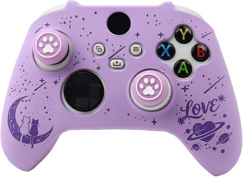 RALAN Controller Skin for Xbox Series, Anti-Slip Silicone Controller Cover Protector Case Compatible for Xbox Series Wireless/Wired Gamepad Joystick with 2 Cute Thumb Grips Caps in Saudi Arabia