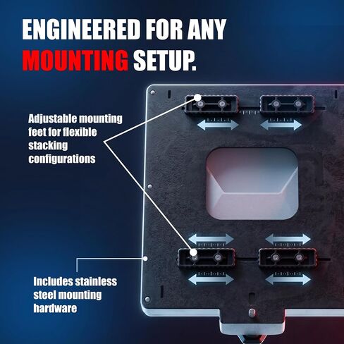 Vehicle Mount Compatible with Starlink Mini & Milwaukee Packout Box | Compatible with Starlink Mini | Compatible with Milwaukee Packout | Cars, Trucks, Jeeps, UTVs | Adjustable Feet in Saudi Arabia