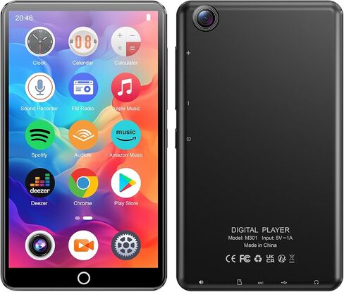MP3 Player with Bluetooth and WiFi, Android Music Player with Camera, 4.0" Touch Screen MP4 Player with Spotify, Audible, Amazon Music, Play Store, 16GB Storage (Black) in Saudi Arabia