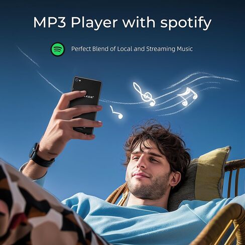 HIFI WALKER G7 Pro Android 13 MP3 Player with Spotify, 5.2" HD Touchscreen Portable Media Player with WiFi Bluetooth, Dual Camera, Speaker, Google Play, Expandable Storage for Kids & Adults (164GB) in Kuwait