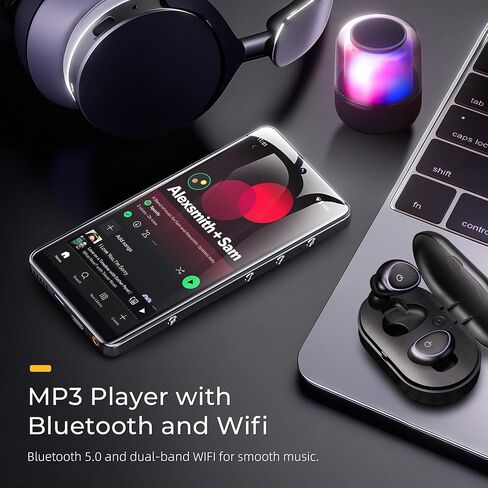 HIFI WALKER G7 Pro Android 13 MP3 Player with Spotify, 5.2" HD Touchscreen Portable Media Player with WiFi Bluetooth, Dual Camera, Speaker, Google Play, Expandable Storage for Kids & Adults (164GB) in Kuwait