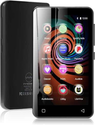 160GB MP3 Player with Bluetooth and WiFi, innioasis Music Player with Spotify,Pandora,Amazon Music,4" Touch Screen Android MP4 MP3 Player for Kids with Libby,Audible,Spotify Kids(Black) in Saudi Arabia