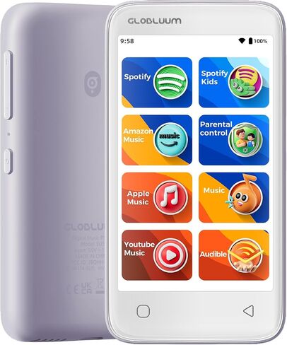 MP3 Player for Kids, Parental Controls, 16GB, Supports Spotify and Audible, Bluetooth and WiFi(Glossy Black) in Saudi Arabia