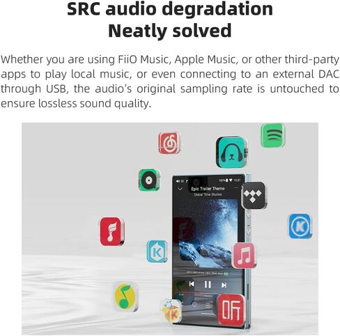 160G MP3 Player, JadeAudio/FiiO JM21(3+32G) Android 13 Hi-Res Music Player with Snapdragon 680, Bluetooth WiFi USB DAC 12.5H Playtime, up to 2TB (Black with 128G SD Card) in Saudi Arabia