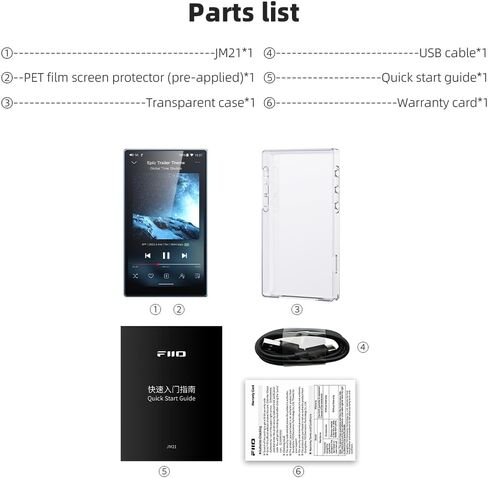 160G MP3 Player, JadeAudio/FiiO JM21(3+32G) Android 13 Hi-Res Music Player with Snapdragon 680, Bluetooth WiFi USB DAC 12.5H Playtime, up to 2TB (Black with 128G SD Card) in Saudi Arabia