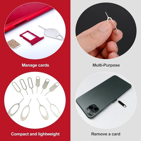16 Pack SIM Card Removal Tool Kit, Universal SIM Ejector Pin and SD Card Tray Opener Key for All Cell Phones and Tablets, Durable Stainless Steel Phone Pin with Keychain Holder in Saudi Arabia