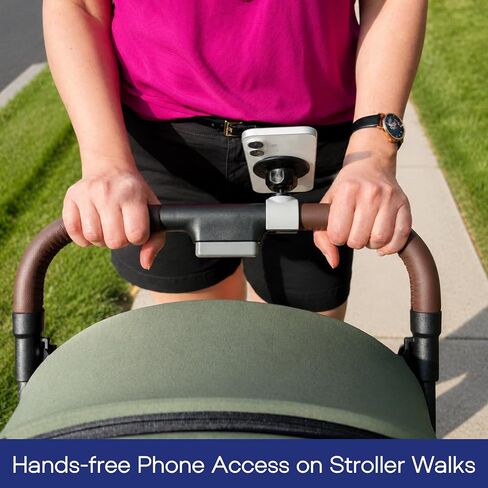Stroller Phone Holder, MagSafe Compatible Expandable Clamp, 360 Adjustable | Secure clamp fits most handles; magnetic ring included for Samsung, Android and non-MagSafe cases; carts, wagons and travel in Saudi Arabia