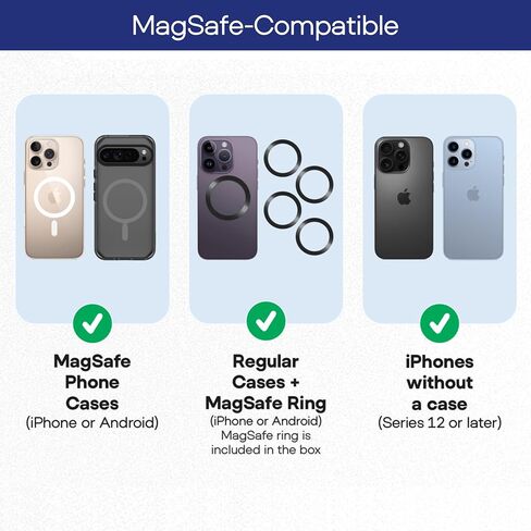 Stroller Phone Holder, MagSafe Compatible Expandable Clamp, 360 Adjustable | Secure clamp fits most handles; magnetic ring included for Samsung, Android and non-MagSafe cases; carts, wagons and travel in Saudi Arabia