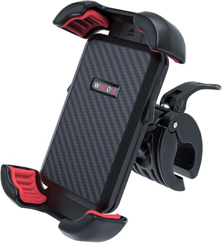 Bike Phone Holder, Motorcycle Phone Mount, Handlebar Phone Mount for Bicycle Scooter, Bike Accessories Compatible with 4.7"~6.7" iPhone, All Smartphones, Red in Saudi Arabia