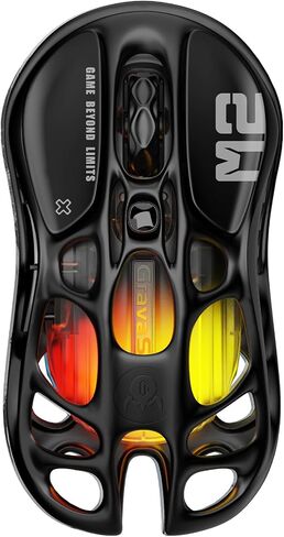 Gravastar Mercury M2 MOUSE WIRELESS GAMING MOUSE مع 26000 نقطة في البوصة ، PAW3395DM SESSOR -79G تصميم خفيفة الوزن مجوفة -5 أزرار قابلة للبرمجة -5 Dynamic Lightsync RGB -Stealth Black in Kuwait