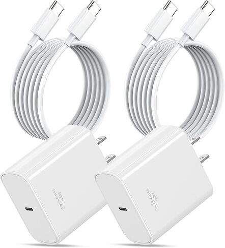 شاحن فائق السرعة من النوع C لهاتف Samsung، 2 حزمة شاحن هاتف USB C بقدرة 45 وات USB C مع كابل شحن سريع من النوع C بطول 6 أقدام لهاتف Samsung Galaxy S26 Ultra/26+/S25 Ultra/S24/S23/S22/S21/S20، Galaxy Tab in Kuwait