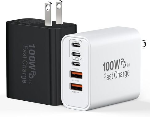 USB C Charging Blocks, 100W USB C Wall Super Fast Charger Block, Type C iPhone USBC Charger Charging Brick, 5-Port Multiport Charger Plug Power Adapter for iPhone 17/16/15/14/13 Pro Max, iPad, S26 in Saudi Arabia