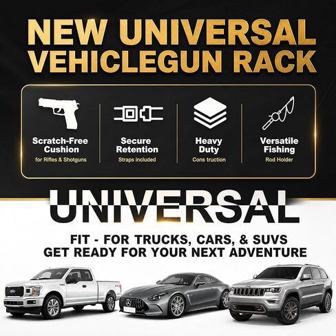Seat Back Gun Rack, Gun Organizer Holder for Truck SUV Car | Black,Adjustable,Heavy-Duty ABS Vehicle Gun Sling Organizer for Hunting Gear, Scratch-Free Rubber Grip in Saudi Arabia