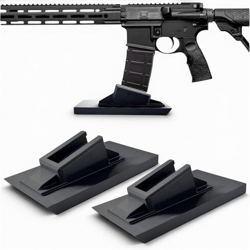 Gun Stand & Magazine Holder Compatible with AR15, M4, M16 & SA-80 | Durable Gun Safe Organizer | Stable Handgun & Rifle Rack | Made in USA | 2-Pack in Saudi Arabia