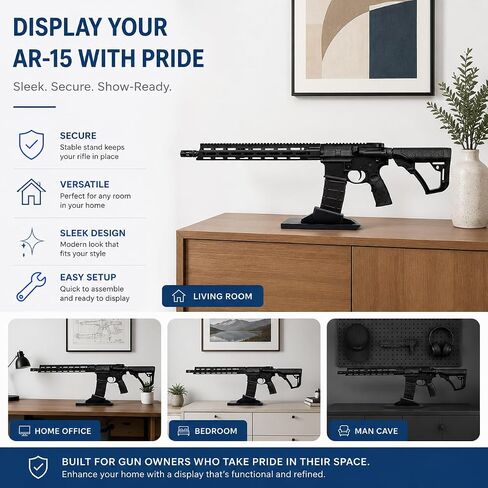Gun Stand & Magazine Holder Compatible with AR15, M4, M16 & SA-80 | Durable Gun Safe Organizer | Stable Handgun & Rifle Rack | Made in USA | 2-Pack in Saudi Arabia
