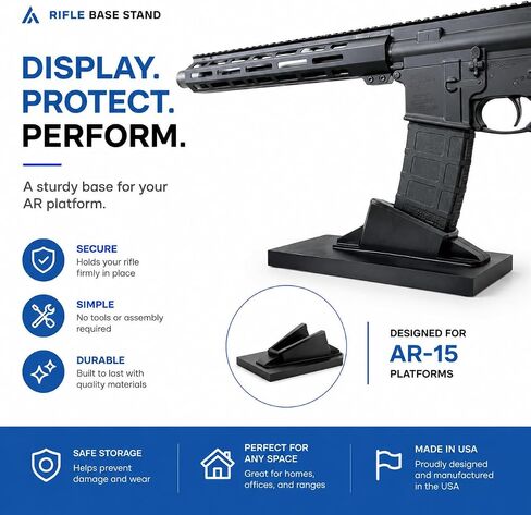 Gun Stand & Magazine Holder Compatible with AR15, M4, M16 & SA-80 | Durable Gun Safe Organizer | Stable Handgun & Rifle Rack | Made in USA | 2-Pack in Saudi Arabia