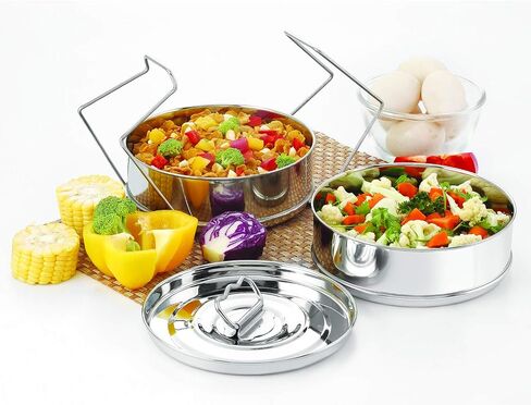 Stackable Stainless Steel Insert Pans - Inserts for Instant Pot - Pan for Instapot - Accessories for Instant Pot- FITS 6 QT and Above - Single Size - Pressure Cooker Steamer Pan Accessories in Kuwait