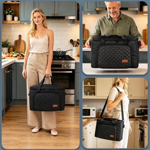 Carrying Bag for Ninja MC2001 PossibleCooker PRO Plus 8.5-Qt | Insulated multicooker carrier with shoulder strap, PE base board, PVC pockets and quilted design for kitchen travel, bag only in Saudi Arabia