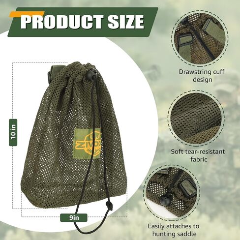 Dump Pouch for Saddle Hunting ROS Setup, MOLLE Compatible Mesh Storage Bag for Ring of Steps, Tether, Lineman's Belt & Hunting Accessories – Durable & Lightweight Gear Organizer in Kuwait