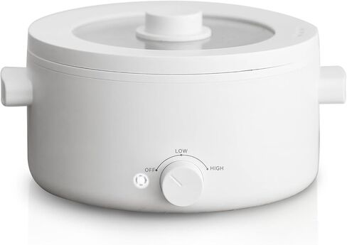 Electric Hot Pot, 2L Dual Power Multi-Functional Electric Cooker | Ceramic Glaze Non-stick Pot, Suitable for Steak, Pasta, Hot Pot, Ramen, Quick Heating and Overheat Protection in Saudi Arabia