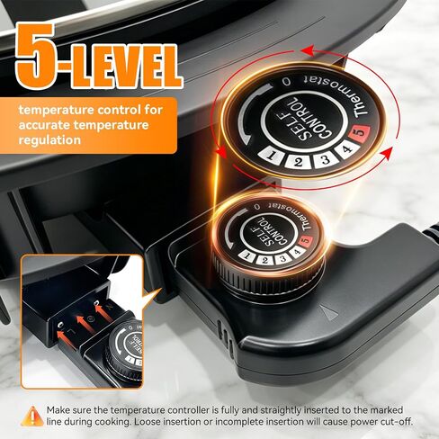 electric hot pot - 6L divided pot S Shape Separator No Mix Taste Stepless Temp Adjust Even Heating Diamond Non Stick Safe Alloy Portable chinese hot pot for Daily Cook Party Present Black in Saudi Arabia