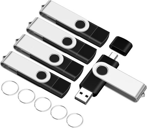 EASTBULL 20Packs of 8GB FAT32 USB2.0 & Type-C Flash Drive Bulk (Blue) | 2-in-1 Dual Flash Drive 8GB Bulk Thumb Drives Pack Memory Sticks Compatible with Smartphones, Computers, Tablets, Mac in Saudi Arabia
