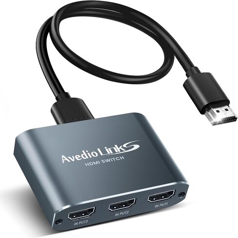 HDMI 2.1 Switch 3 in 1 Out, 4K@120Hz 8K@60Hz, Aluminum,48Gbps w/HDMI Cable | HDMI Splitter Switch supports 1080P@240Hz, Compatible with PS5, Xbox Series X, PC, Laptop and Gaming Consoles in Saudi Arabia