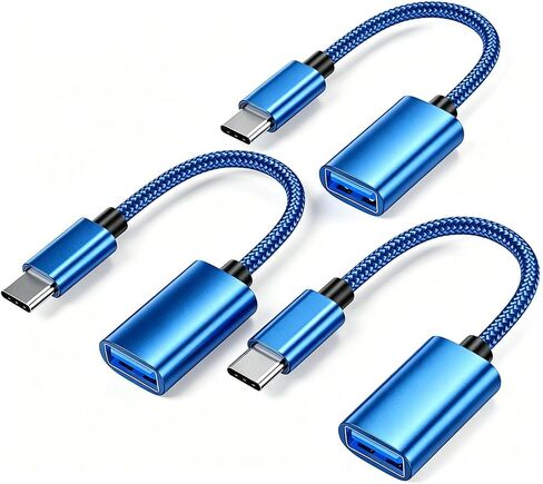 USB C to USB 3.0 Adapter [3 Pack], USB C Male to USB Female OTG Cable Thunderbolt3 to USB Adapter Compatible for MacBook Pro/Air, iPhone 16 Pro Max/16 Plus/16e/15, Samsung Galaxy S25/S24/S23 in Saudi Arabia