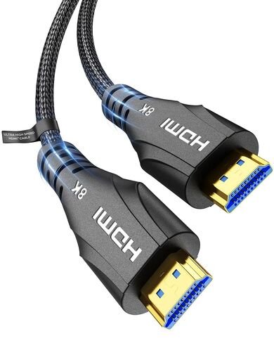 HDMI Cable 15FT Long - Certified 8K Ultra High Speed HDMI Cable,48Gbps Braided HDMI Cord,8K 60hz,4K 120hz,eARC,HDCP 2.2&2.3 - Compatible for HDTV/PS5 in Kuwait