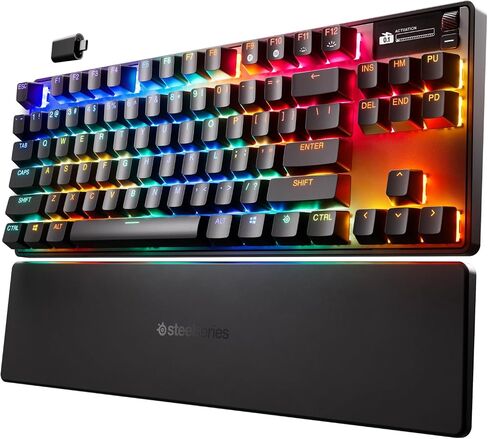 SteelSeries Apex Pro TKL Gen 3 Gaming Keyboard - OmniPoint 3.0 Analog Magnetic Switches, Quickset Auto-Presets (Rapid Trigger, Rapid Tap/SOCD, Protection Mode), OLED, RGB, PBT Keycaps, USB-C, White in Saudi Arabia