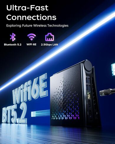 ACEMAGICIAN S3A Mini PC, Ryzen 7 H 255 (Up to 4.9GHz, 8C/16T), Radeon 780M Graphics, 16GB LPDDR5 RAM, 512GB PCIe4.0 SSD, Mini Desktop Computer for Content Creation, Programming, Gaming & Home Office in Saudi Arabia
