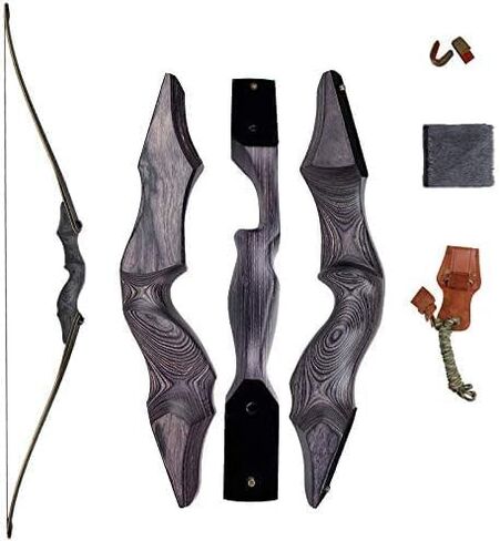SinoArt 60" Takedown Longbow Archery Wooden Archery Bow Included Fur Rest Pad Stringer Tool Tab String Nocks Right and Left Hand for Hunting or Target(40lbs, Left Hand) in Saudi Arabia