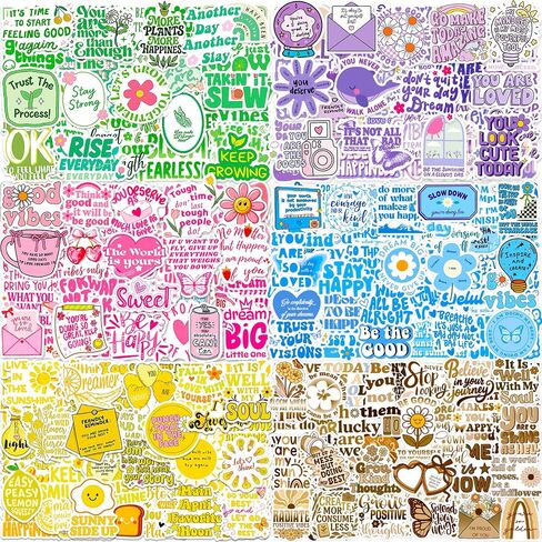 Water Bottle Stickers 300 Pcs Colorful Fun Sticker Pack, Waterproof Vinyl Stickers for Water Bottles Laptop Scrapbook Journal Luggage Tumbler Skateboard Notebook Guitar Scooter Cup Binder Diary etc in Kuwait