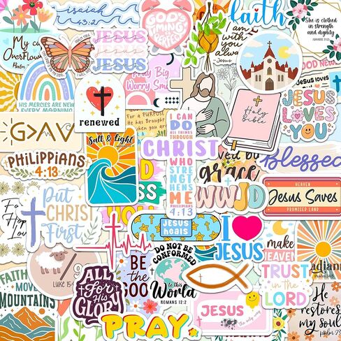 مجموعة ملصقات مكونة من 130 قطعة من ملصقات God is Greater من Puraesla - ملصقات مسيحية ملهمة، رسائل الكتاب المقدس لآية الكتاب المقدس لزجاجة المياه، والكمبيوتر المحمول، والهدايا الدينية، والدفتر، ودراسة الكتاب المقدس in Kuwait