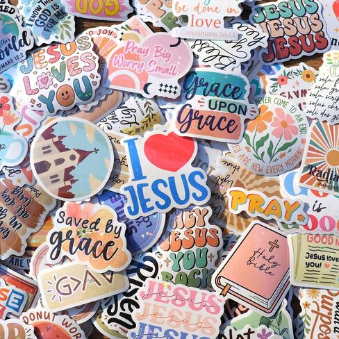 مجموعة ملصقات مكونة من 130 قطعة من ملصقات God is Greater من Puraesla - ملصقات مسيحية ملهمة، رسائل الكتاب المقدس لآية الكتاب المقدس لزجاجة المياه، والكمبيوتر المحمول، والهدايا الدينية، والدفتر، ودراسة الكتاب المقدس in Kuwait