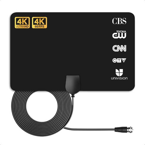 TV Antenna Indoor, 2026 Digital TV Antenna for Local Channels, HDTV Antenna for TV Without Cable for Smart/Old TV Long Range Reception Support 4K 1080p A41 in Saudi Arabia